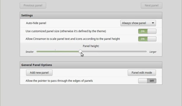 Linux Mint 18.1 การตั้งค่า panel