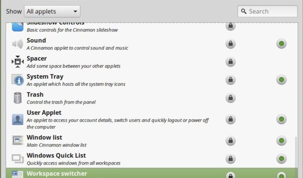 Linux Mint 18.1 การตั้งค่า Workspace